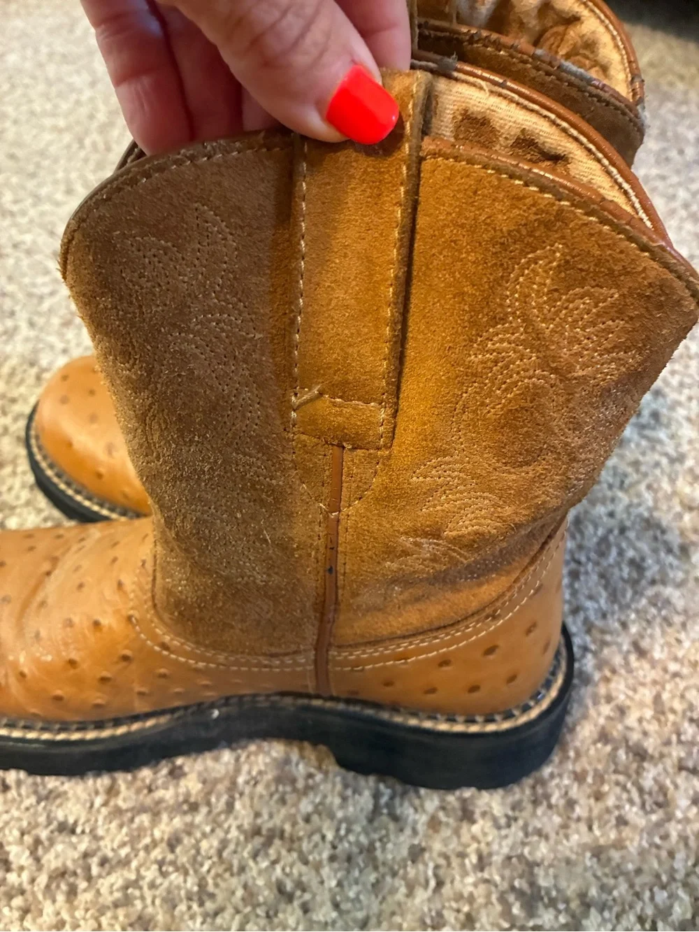 Ariat Tan Embroidered Leather Western Boot (FatBaby)